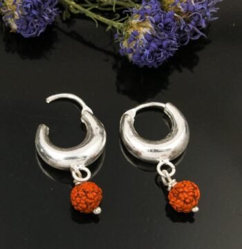 The Rudraksha Silver Hoop Earrings